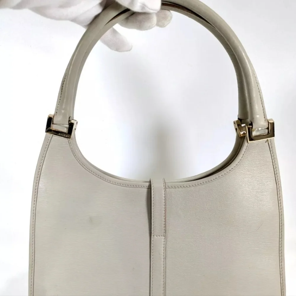 🔥 Vintage GUCCI Jackie Hand Bag 🔥 In Dove Grey Leather - Picture 2 of 14